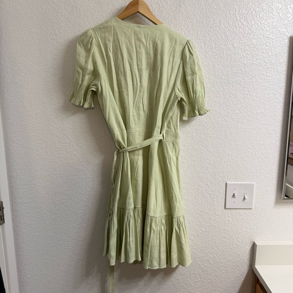 Antonio Melani Cleo Linen Wrap Dress in Honeydew Size 8 BNWT - Picture 3 of 4